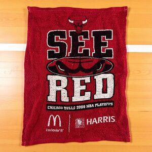 RARE 2009! See Red Chicago Bulls NBA Playoffs SGA Rally Towel McDonald's D. Rose